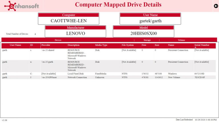 Computer Mapped Drive Details Endpoint Insights Knowledge